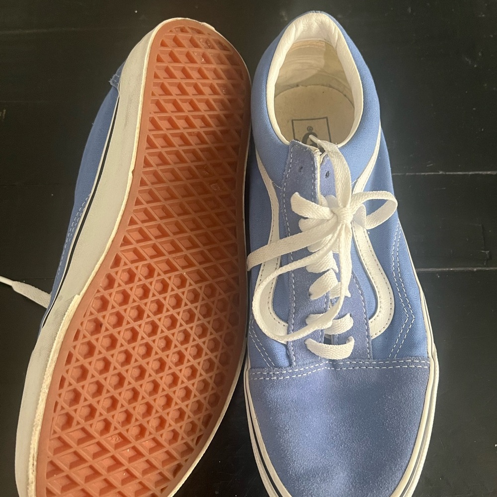 Light Blue Vans Old Skool Sneakers Gently Worn View 2